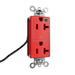 Pass and Seymour Plugtail Tamper-Resistant Decorator Half Controlled 20A 125V Hospital-Grade Receptacle Red (PTTR26362HGCHRED)