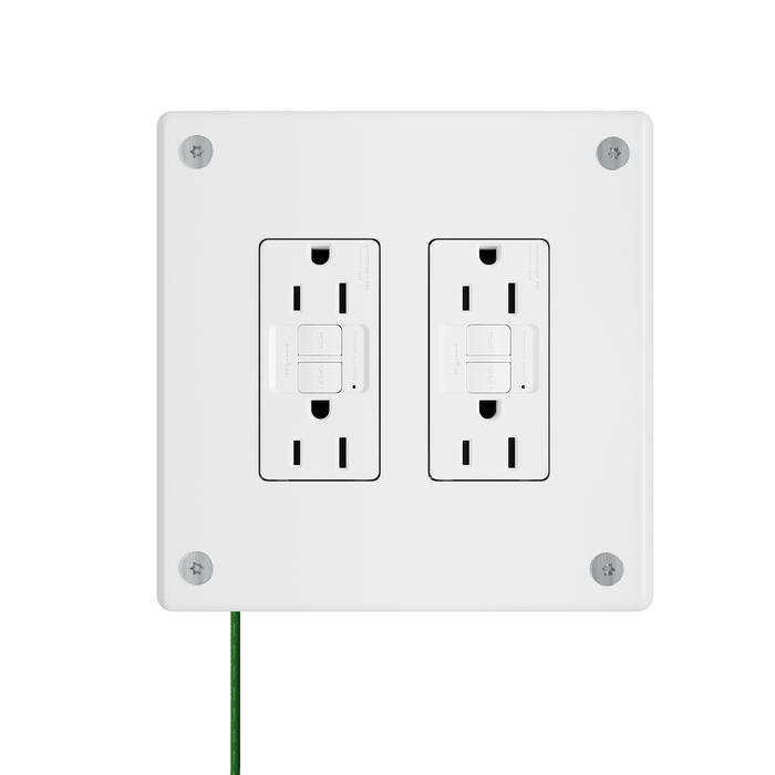 Pass and Seymour Mighty Mac WPP Series Security Wall Plate Decorator Opening 2-Gang 14-Gauge Stainless Steel White Allen Head Fasteners (WPP32G2PS)