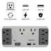 Pass and Seymour 6 Outlet Enclosure Surge Protector With One USB-A and One USB-C Gray/White (AC1062)