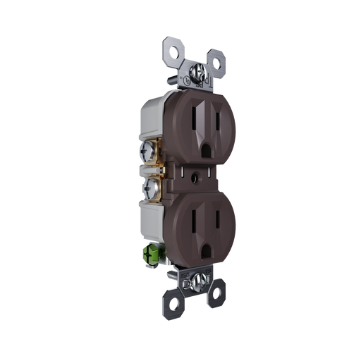 Pass and Seymour Receptacle Tamper-Resistant 15A 125V Back Wire CCA Brown (3232TREX)