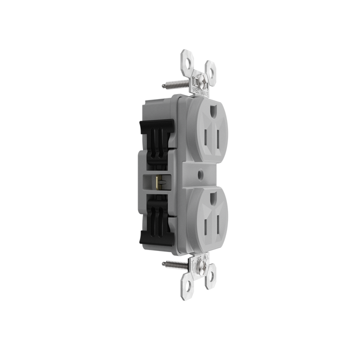 Pass and Seymour Powerhold Duplex Receptacle 15A/125V Gray (TR15DVSGRY)
