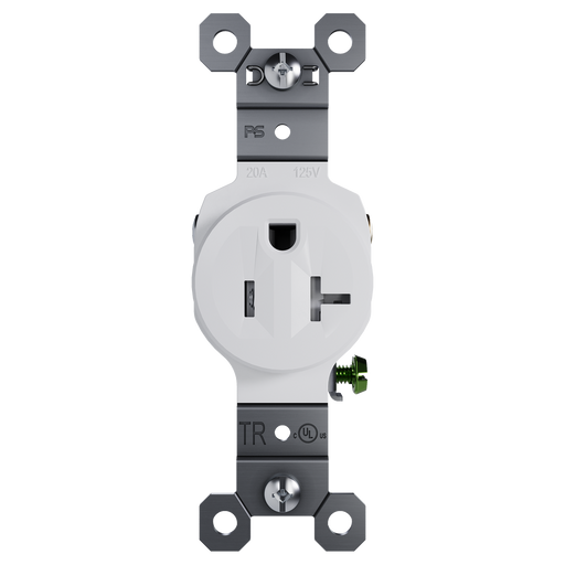 Pass and Seymour Trademaster Residential 20A Single Receptacle White (TR53201W)