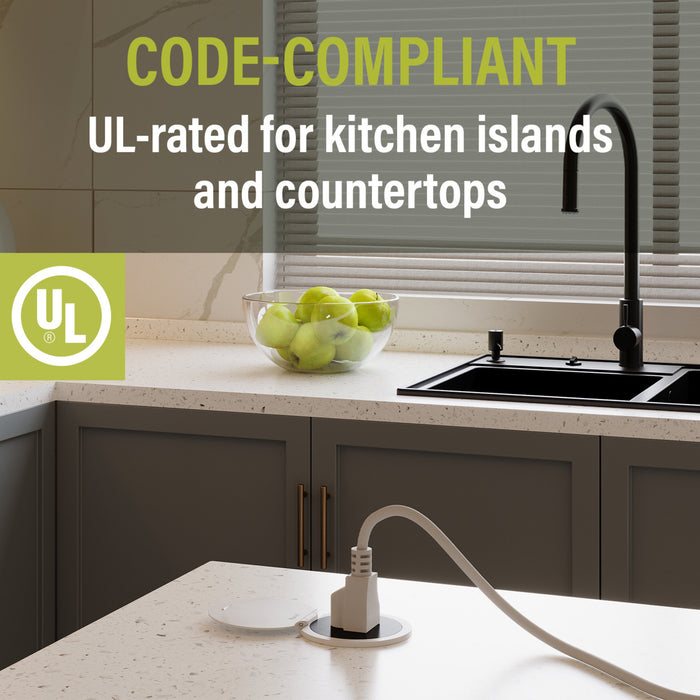 Pass and Seymour Single Kitchen Countertop Power Receptacle Tamper-Resistant 20A 125V Matte Black (CP498TR20BK)