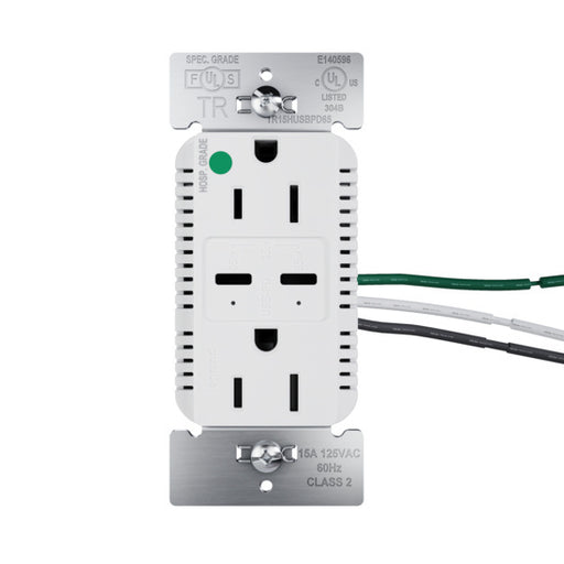 Pass and Seymour 65W Hospital Grade USB Outlet Type C 15A Tamper-Resistant White (TR15HUSBPD65W)