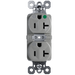 Pass and Seymour Plugtail Tamper-Resistant Dual Controlled Duplex Receptacle 20A 125V Hospital-Grade Gray (PTTR8300CDGRY)