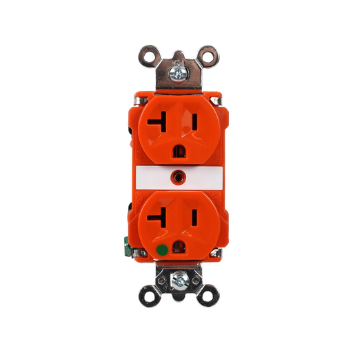 Pass and Seymour Duplex Receptacle Extra Heavy Duty Hospital-Grade 20A 125V Back And Side Wire Orange (8300OR)