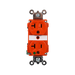 Pass and Seymour Duplex Receptacle Extra Heavy Duty Hospital-Grade 20A 125V Back And Side Wire Orange (8300OR)