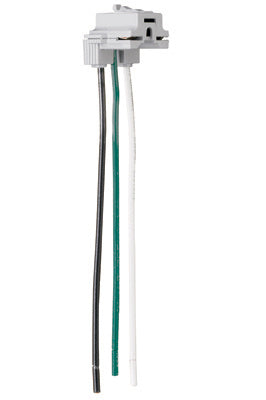 Pass and Seymour Plugtail Connector #12 6 Inch XHHW-2 Black White Green (PTRA6STRX2)