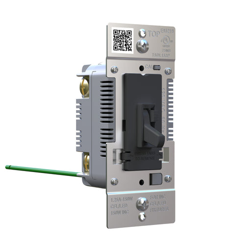 Pass and Seymour Trademaster Toggle Slide LED Dimmer 150W Single Pole 3-Way Black (TSDL153PBK)