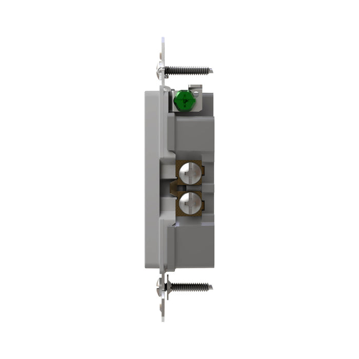 Pass and Seymour Radiant Tamper-Resistant Decorator Receptacle 20A 125V Self-Grounding Gray (885TR20SGRY)