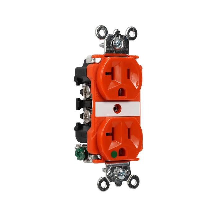 Pass and Seymour Duplex Receptacle Industrial Extra Heavy Duty Specification Grade 20A 125V Back And Side Wire Orange (5362AOR)