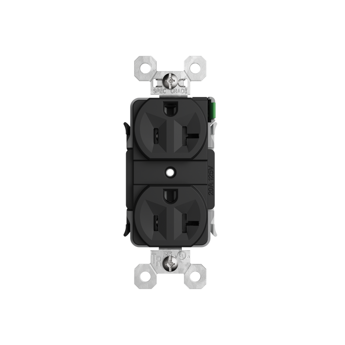 Pass and Seymour Powerhold Duplex Receptacle 20A/125V Black (TR20DVSBK)
