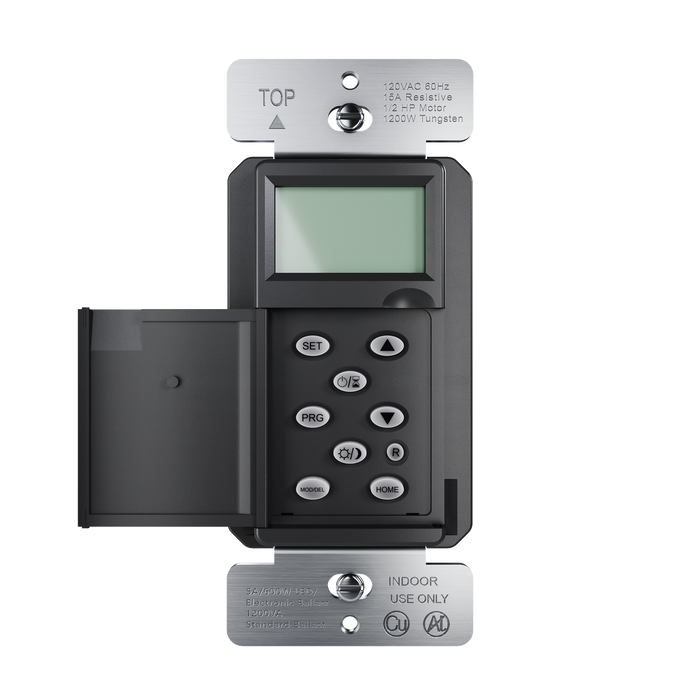 Pass and Seymour Programmable 24-Hour Astronomic Timer Switch 120V 600W 1/2 HP Black (RTPA24BK)