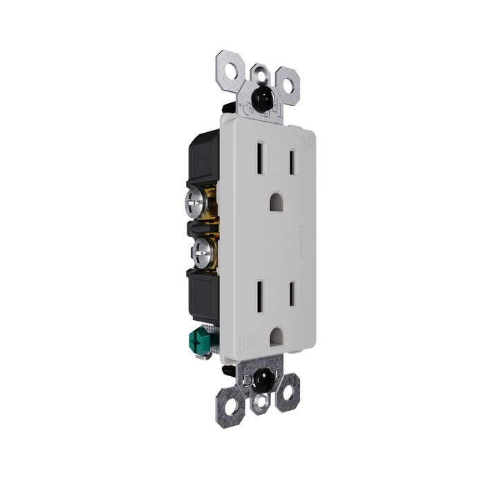Pass and Seymour Radiant 15A 125V External Pressure Plated Outlet Tamper-Resistant Weather-Resistant Gray (885TREXWRGRY)