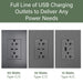 Pass and Seymour Adorne 65W USB Outlet Plus-Size Type C 20A Tamper-Resistant Magnesium (ARTRUSB20PD65M4)