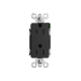 Pass and Seymour Powerhold Decorator Receptacle 15A/125V Black (TR26242DVSBK)