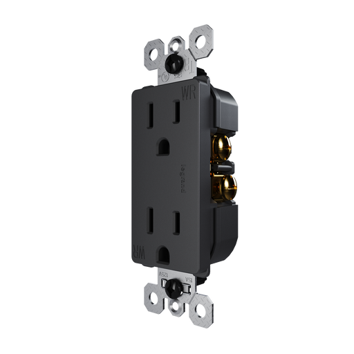 Pass and Seymour Radiant 15A 125V External Pressure Plated Outlet Tamper-Resistant Weather-Resistant Black (885TREXWRBK)