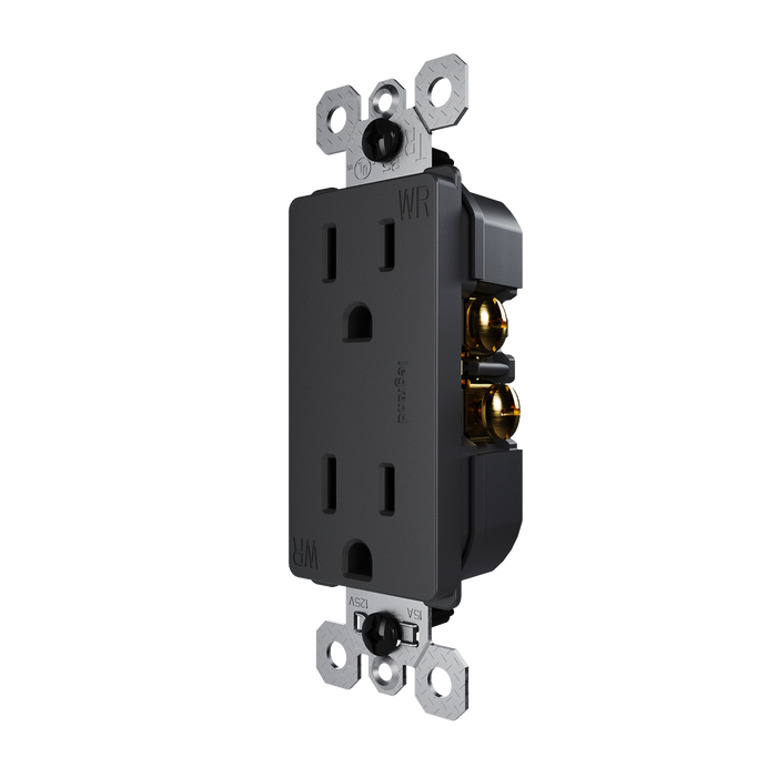 Pass and Seymour Radiant 15A 125V External Pressure Plated Outlet Tamper-Resistant Weather-Resistant Black (885TREXWRBK)