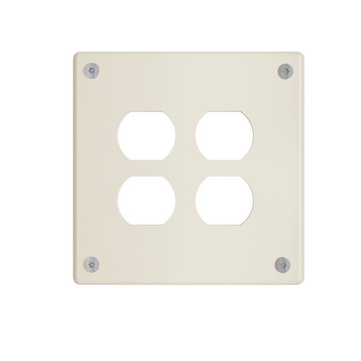 Pass and Seymour Mighty Mac WSP Series Security Wall Plate Duplex Opening 2-Gang 14-Gauge Stainless Steel Ivory Torx T-20 Head Fasteners (WSP32D1IVYPS)
