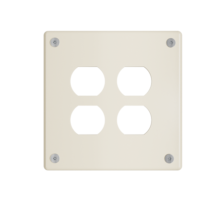 Pass and Seymour Mighty Mac WSP Series Security Wall Plate Duplex Opening 2-Gang 10-Gauge Steel Ivory Torx T-20 Head Fasteners (WSPA2D1IVYPS)