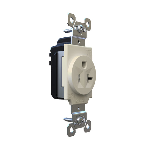 Pass and Seymour Plugtail Receptacle Single 20A 125V Side/Back Wire Light Almond (PT5361LA)