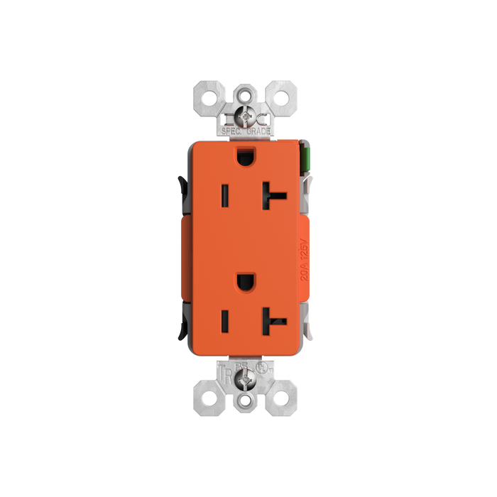 Pass and Seymour Powerhold Decorator Receptacle 20A/125V Orange (TR26342DVSOR)