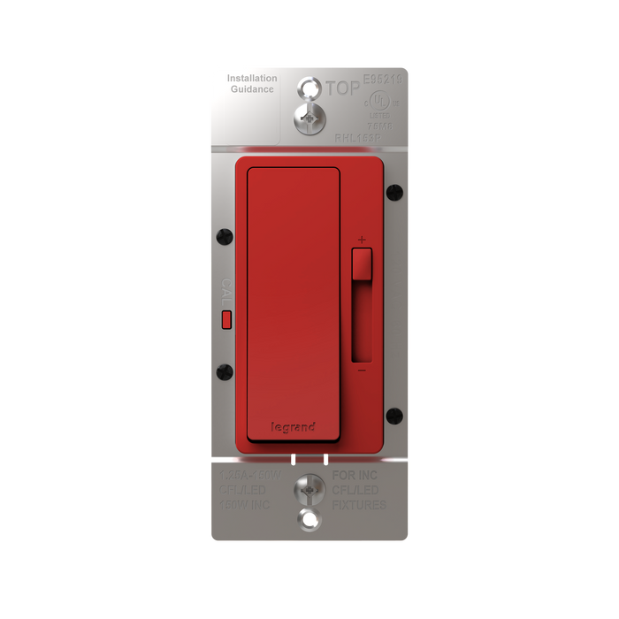 Pass and Seymour Radiant LED Dimmer 150W Single Pole 3-Way Red (RHL153PRED)