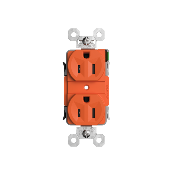 Pass and Seymour Powerhold Duplex Receptacle 15A/125V Orange (TR15DVSOR)