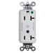Pass and Seymour Plugtail Tamper-Resistant Decorator Dual Controlled 20A 125V Hospital-Grade Receptacle White (PTTR26362HGCDW)