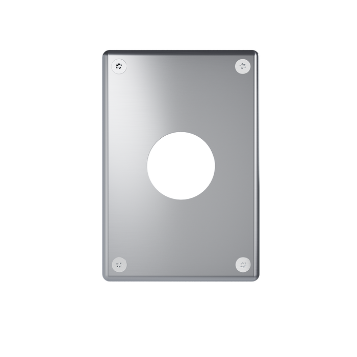 Pass and Seymour Mighty Mac WSP Series Security Wall Plate Round Receptacle Opening 1-Gang 14-Gauge Stainless Steel Brushed Stainless Steel Torx T-20 Head Fasteners (WSP61N911PS)