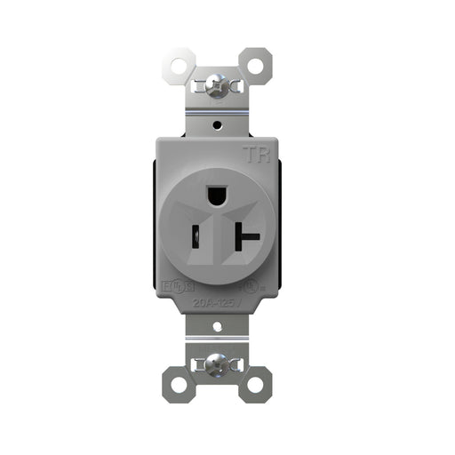 Pass and Seymour Plugtail Tamper-Resistant Receptacle Single 20A 125V Side/Back Wire Gray (PTTR5361GRY)
