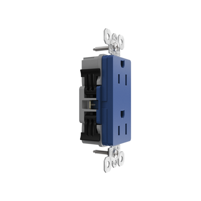Pass and Seymour Powerhold Decorator Receptacle 15A/125V Blue (TR26242DVSBL)