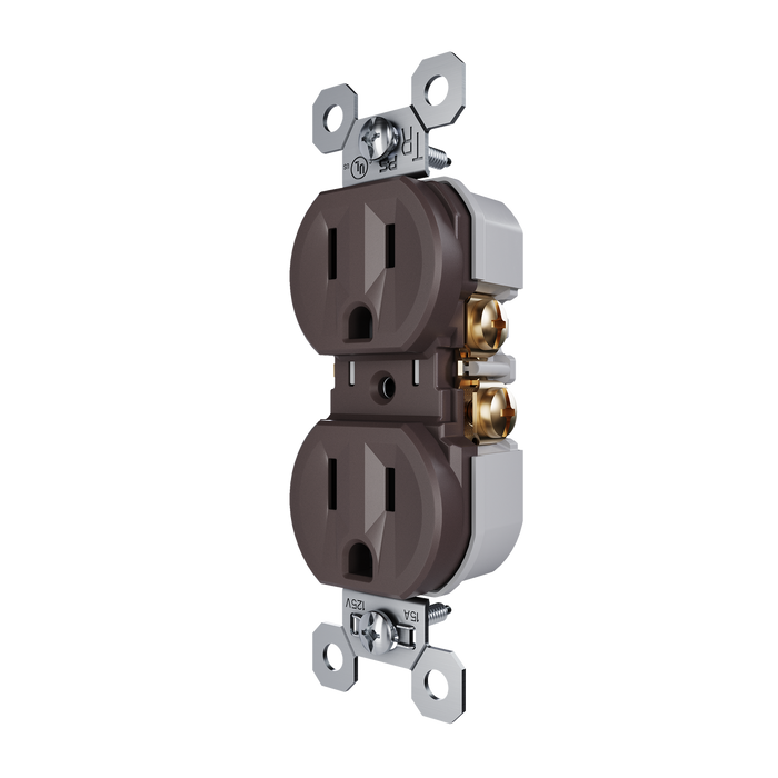 Pass and Seymour Receptacle Tamper-Resistant 15A 125V Back Wire CCA Brown (3232TREX)