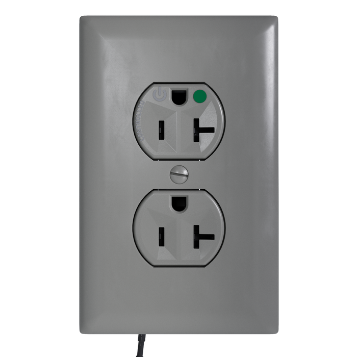 Pass and Seymour Plugtail Tamper-Resistant Half Controlled Duplex Receptacle 20A 125V Hospital-Grade Gray (PTTR8300CHGRY)