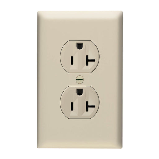 Pass and Seymour Tamper-Resistant Duplex Receptacle 20A 125V Self-Grounding Light Almond (3232TR20SLA)
