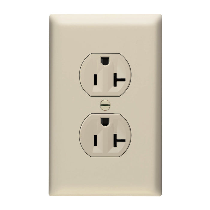 Pass and Seymour Tamper-Resistant Duplex Receptacle 20A 125V Self-Grounding Light Almond (3232TR20SLA)