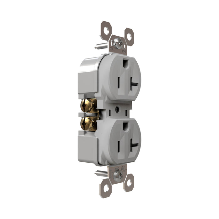 Pass and Seymour Tamper-Resistant Duplex Receptacle 20A 125V Self-Grounding Gray (3232TR20SGRY)