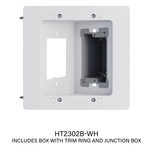 Pass and Seymour Recessed Power And LV Bracket - White (HT2302BWH)