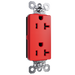 Pass and Seymour Plugtail Decorator Duplex Receptacle 20A 125V Specification Grade Tamper-Resistant Red (PTTR26362RED)