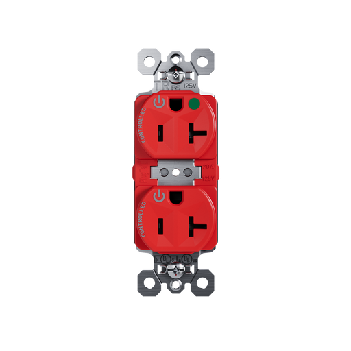 Pass and Seymour Plugtail Tamper-Resistant Dual Controlled Duplex Receptacle 20A 125V Hospital-Grade Red (PTTR8300CDRED)