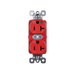 Pass and Seymour Plugtail Tamper-Resistant Dual Controlled Duplex Receptacle 20A 125V Hospital-Grade Red (PTTR8300CDRED)