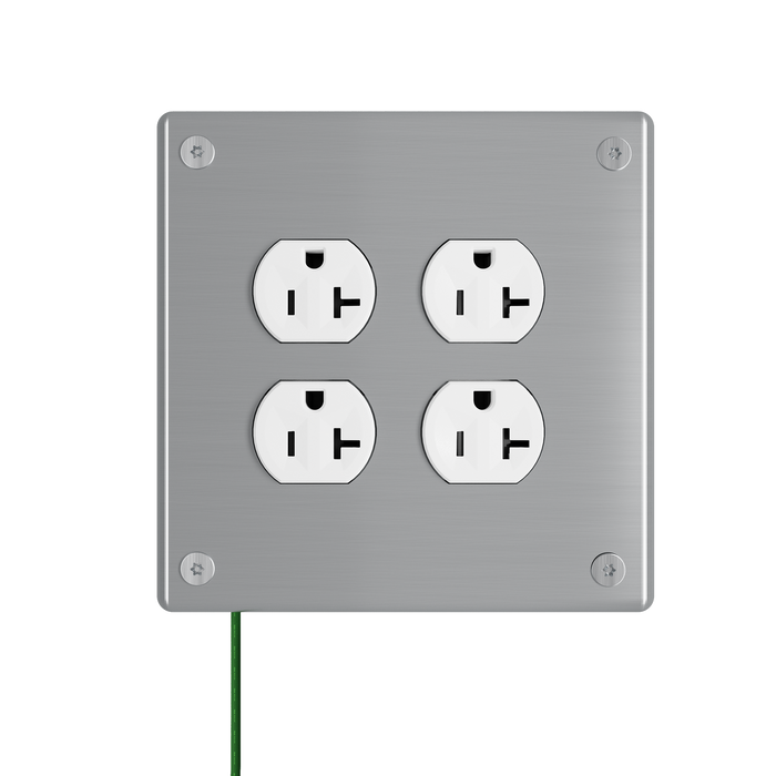 Pass and Seymour Mighty Mac WPP Series Security Wall Plate Duplex Opening 2-Gang 14-Gauge Stainless Steel Brushed Stainless Steel Torx T-20 Head Fasteners (WPP62D1PS)