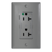 Pass and Seymour Tamper-Resistant Decorator Duplex Receptacle Dual Controlled 20A 125V Hospital-Grade Gray (TR26362HGCDGRY)