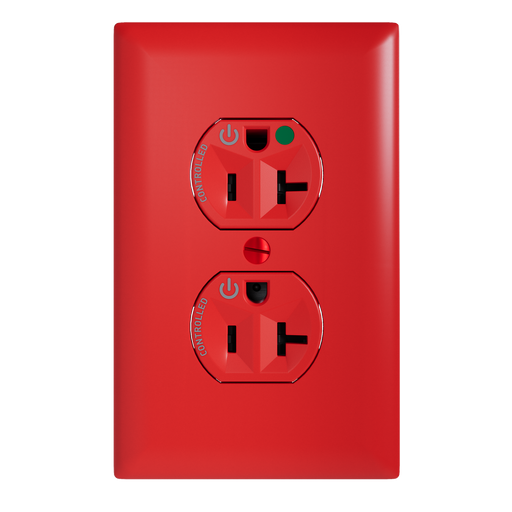 Pass and Seymour Tamper-Resistant Compact Dual Controlled Duplex Receptacle 20A 125V Hospital-Grade Red (TR8300HCDRED)
