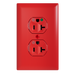Pass and Seymour Tamper-Resistant Compact Dual Controlled Duplex Receptacle 20A 125V Hospital-Grade Red (TR8300HCDRED)