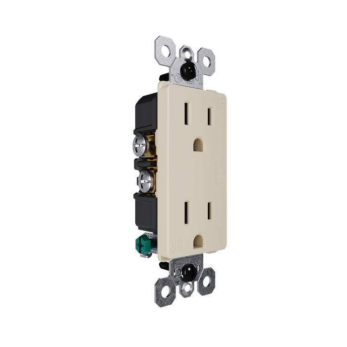 Pass and Seymour Radiant 15A 125V External Pressure Plated Outlet Tamper-Resistant Weather-Resistant Ivory (885TREXWRI)