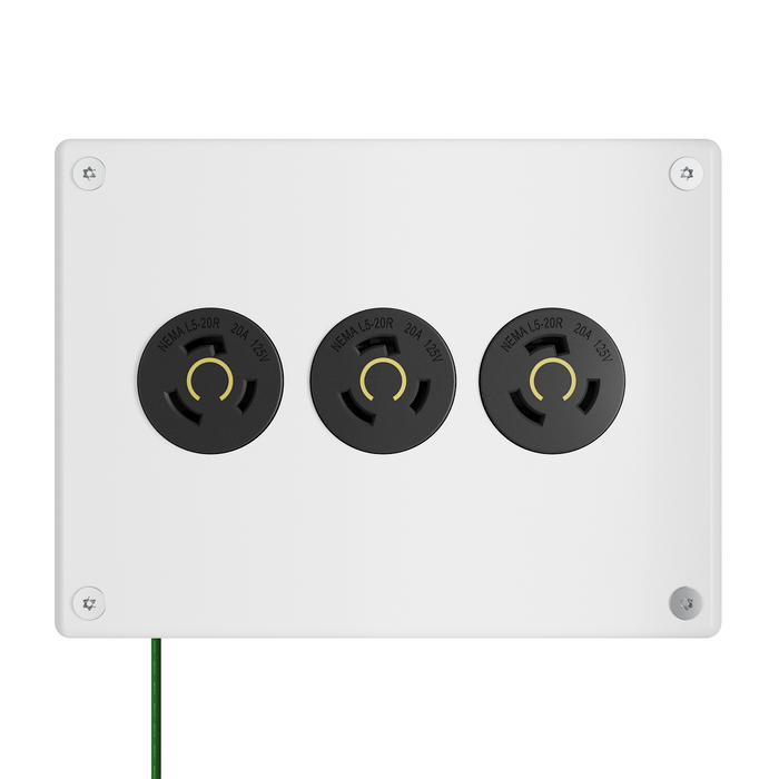 Pass and Seymour Mighty Mac WPP Series Security Wall Plate Round Receptacle Opening 3-Gang 14-Gauge Stainless Steel White Allen Head Fasteners (WPP33N912PS)