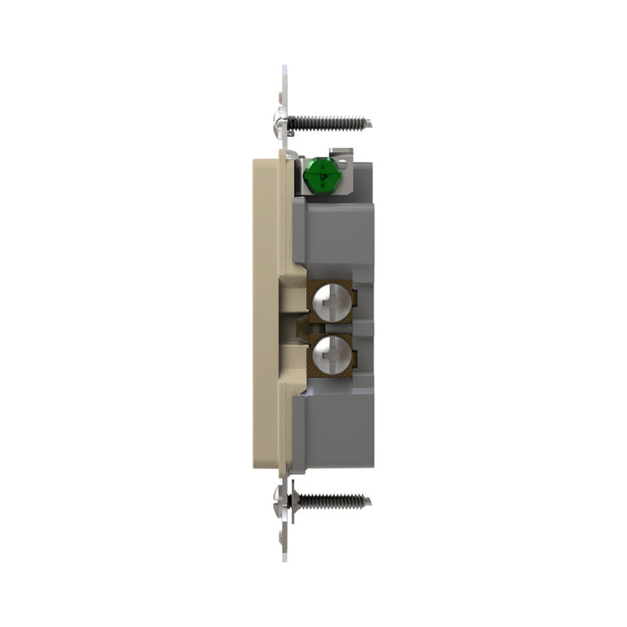 Pass and Seymour Radiant Tamper-Resistant Decorator Receptacle 20A 125V Self-Grounding Ivory (885TR20SI)