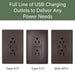 Pass and Seymour Radiant 65W Power Delivery USB Outlet Tamper-Resistant Duplex 15A Brown (R26USBPD65)