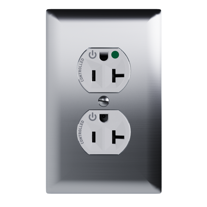 Pass and Seymour Tamper-Resistant Compact Dual Controlled Duplex Receptacle 20A 125V Hospital-Grade White (TR8300HCDW)